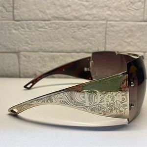 Vintage Christian Dior Western Limited Series Golden Shield Sunglasses